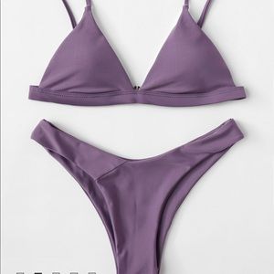 Purple Triangle Bikini Set